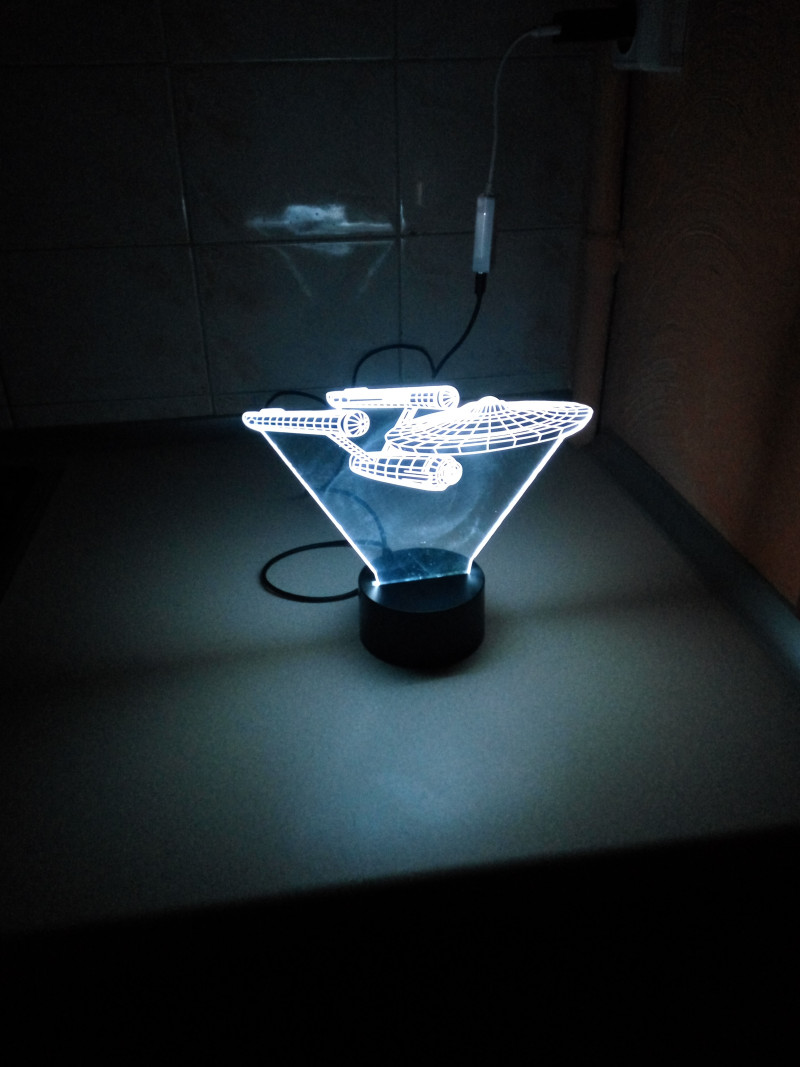 Tmart: Настольная лампа для декора, 3D звездный крейсер USS Enterprise