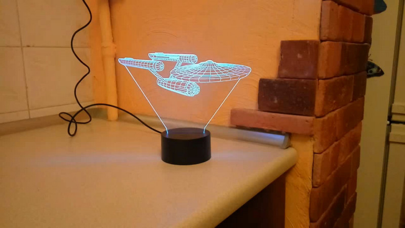 Tmart: Настольная лампа для декора, 3D звездный крейсер USS Enterprise