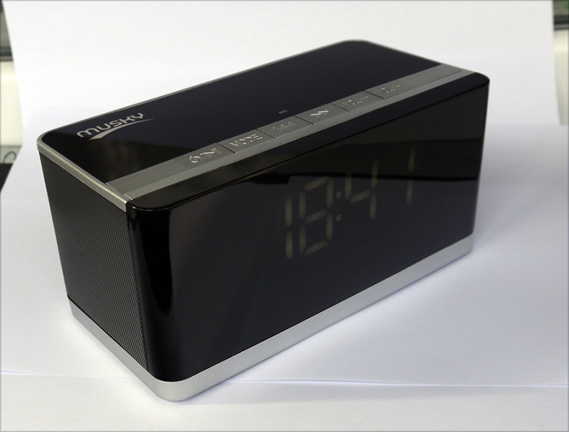 TVC-Mall: Bluetooth аудиоколонка Musky DY-27 с часами (FM/MicroSD/AUX/USB)