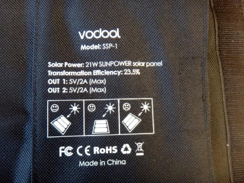 Newfrog: Vodool SSP-1 солнечная панель для зарядки гаджетов 2 USB порта 2 ампера