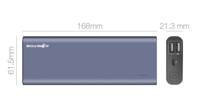 Banggood: Внешний аккумулятор BlitzWolf BW-P5 15600 mAh QC 3.0 Dual USB