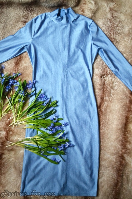 Sammydress: Облегающее платье Bodycon цвета &#39;голубой металлик&#39;