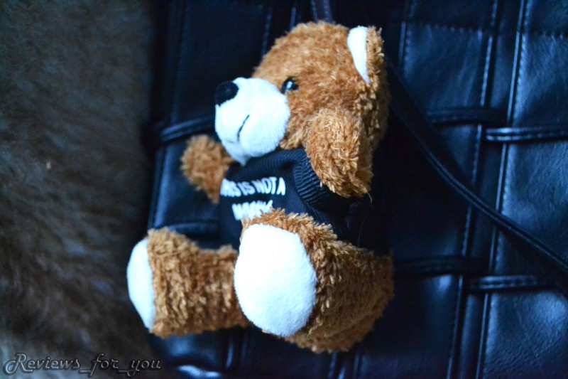 Banggood: Женская сумка черного цвета с брелком-игрушкой &#39;мягким медвежонком&#39;