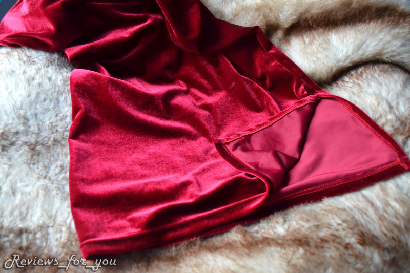 Aliexpress: Длинное бархатное платье винного цвета