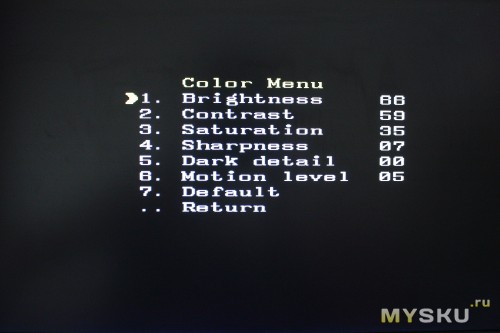 Color menu.