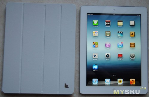 Jisoncase Protective Leather Smart Cover Stand for iPad 2 3 New iPad White
