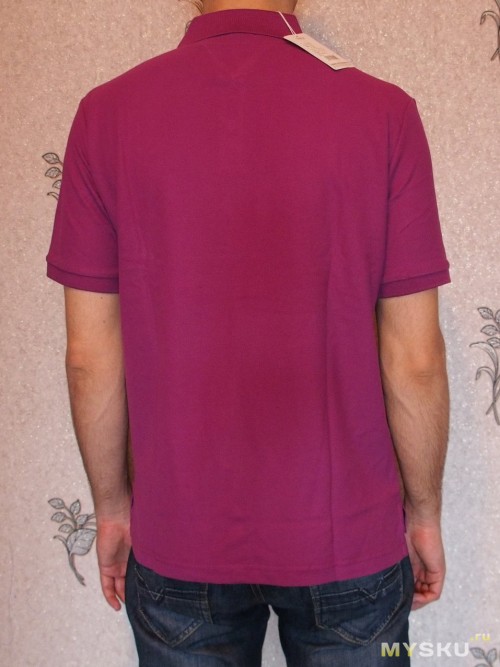 Solid Pique Polo Violet - back