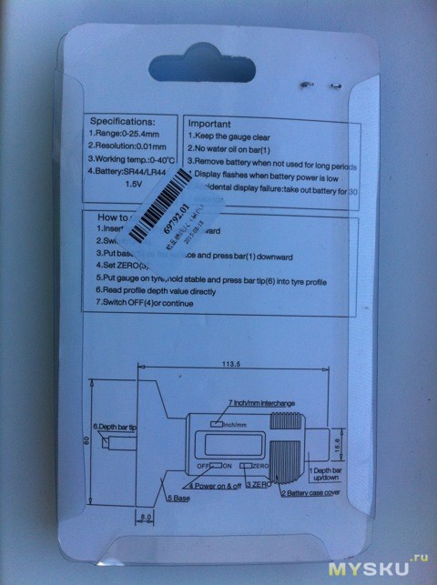 Измеритель глубины протектора шин своими руками
